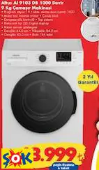 ALTUS AL 9103 DB 1000 DEVİR 9 KG ÇAMAŞIR MAKİNESİ ALTUS AL 9103 DB 1000 DEVİR 9 KG ÇAMAŞIR MAKİNESİ